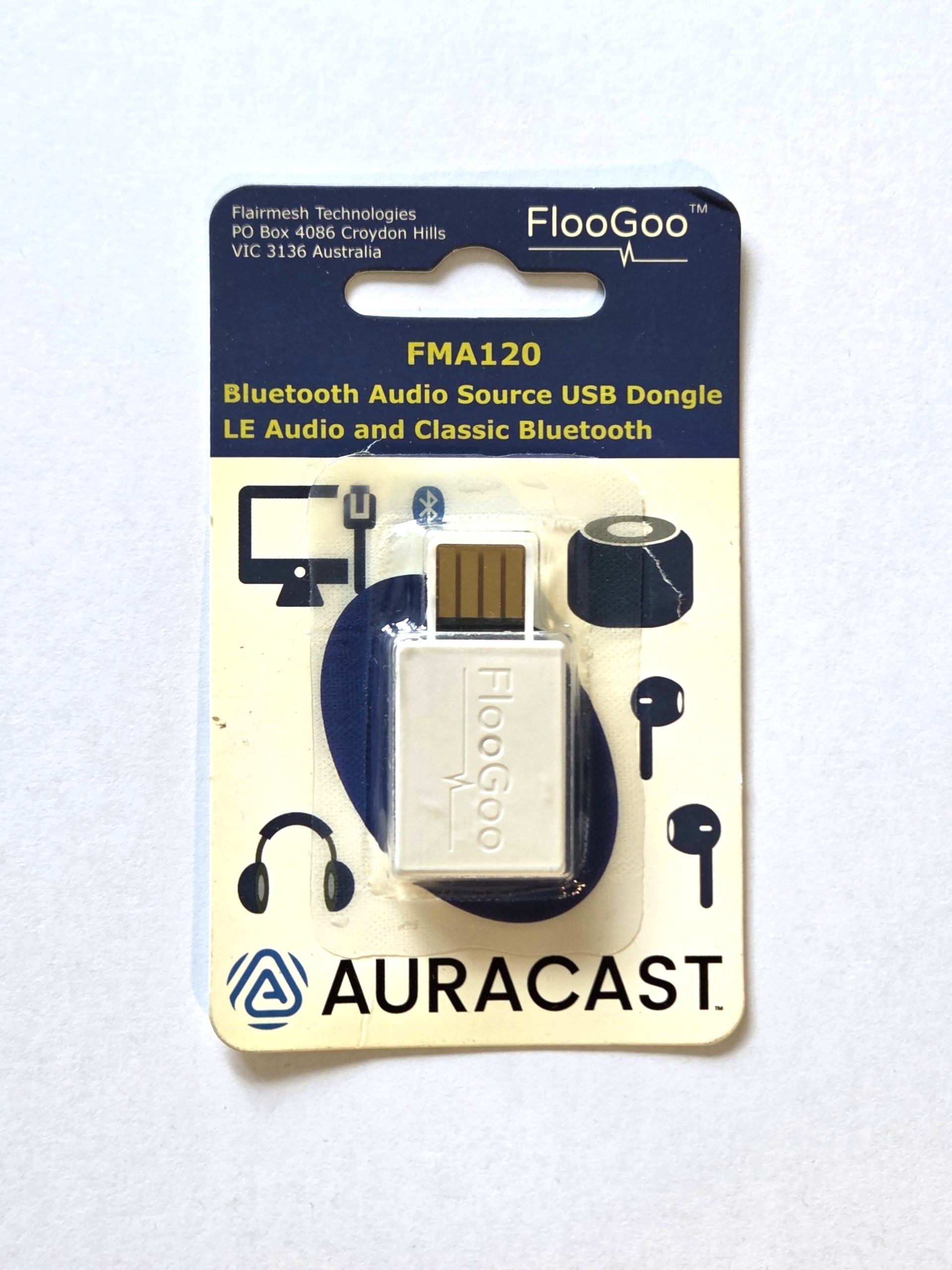 The Flairmesh FlooGoo FMA120 in its blister pack packaging