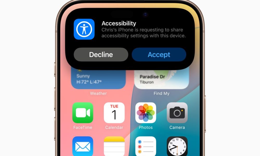With the new Share Accessibility Settings, Apple users can quickly and temporarily share their accessibility settings with another iPhone or iPad