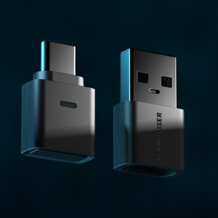 The Sennheiser BTD 700 against a black background