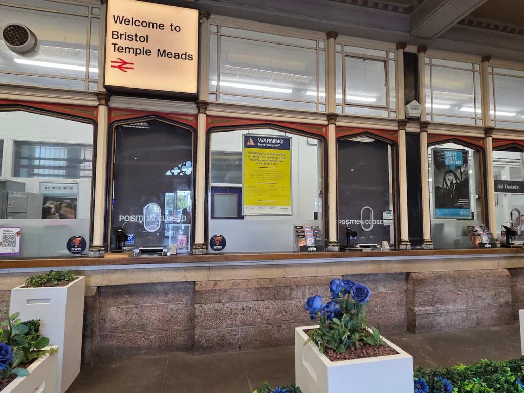 The ticket booths at Bristol Temple Meads railway station