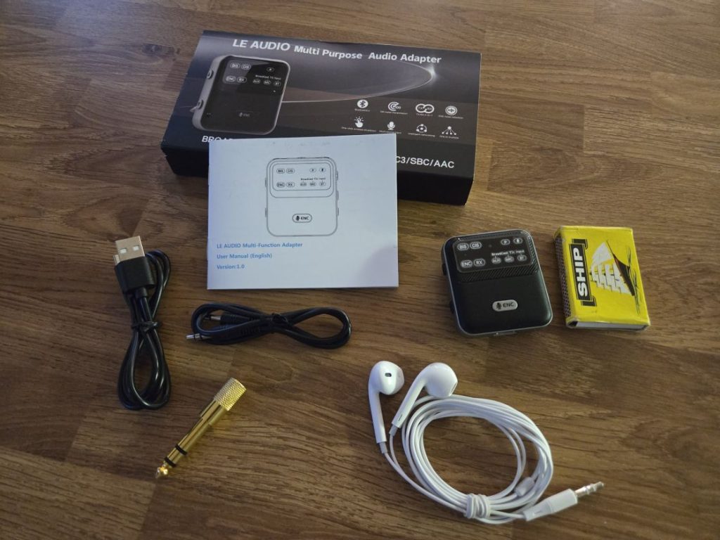 The contains of the LE Audio Bluetooth transmitter from AliExpress