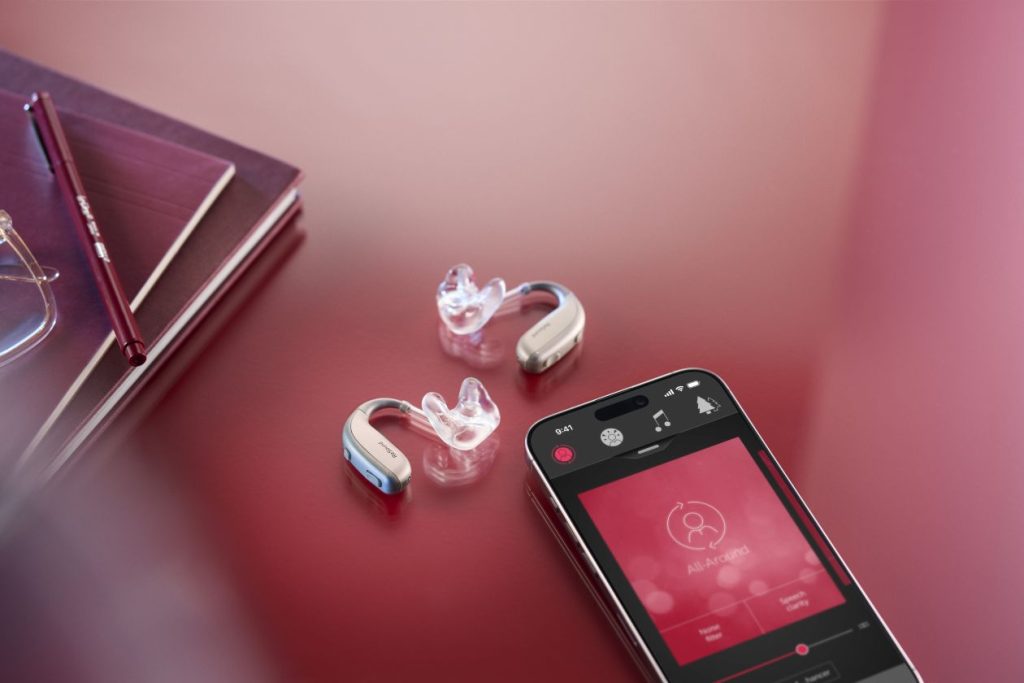 The ReSound Enzo IA works with the company's phone app, which offers volume control ... and easy access to Auracasts