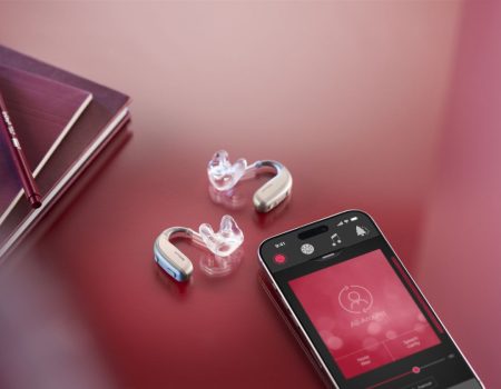The ReSound Enzo IA works with the company's phone app, which offers volume control ... and easy access to Auracasts