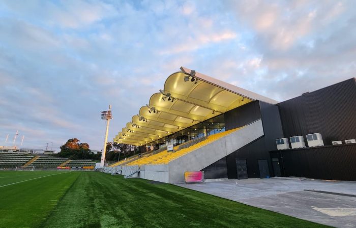 Stadium Taranaki's TSB Stand is among the first in the world to install Auracast Picture: NPDC