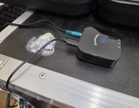 Create a brilliant Auracast for a church, place of worship, or meeting room for just £43 The Homespot BA210 wired up to the AV unit and sending out an Auracast