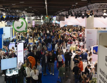 EUHA exhibition area with hundreds of people exploring stands