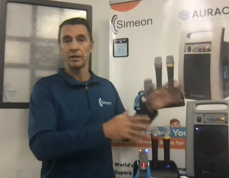 Jason Rude, president of Simeon Canada, introducing the Audita III during a YouTube live stream
