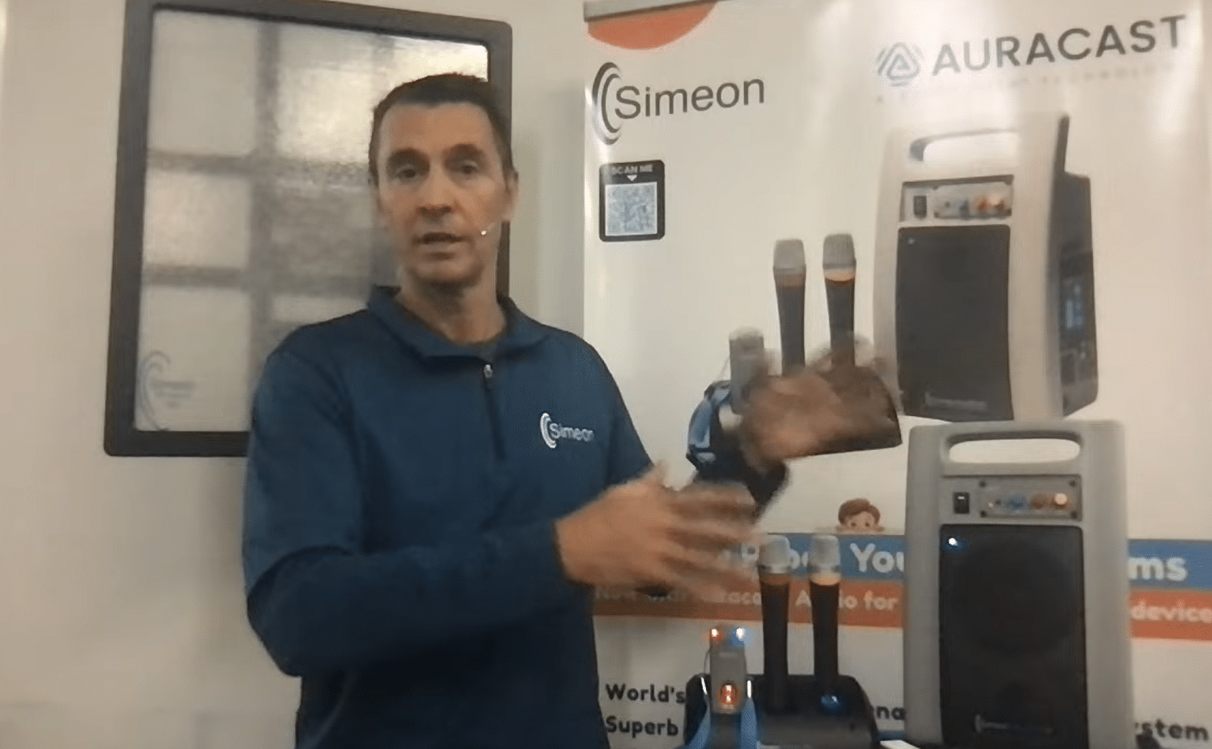 Jason Rude, president of Simeon Canada, introducing the Audita III during a YouTube live stream