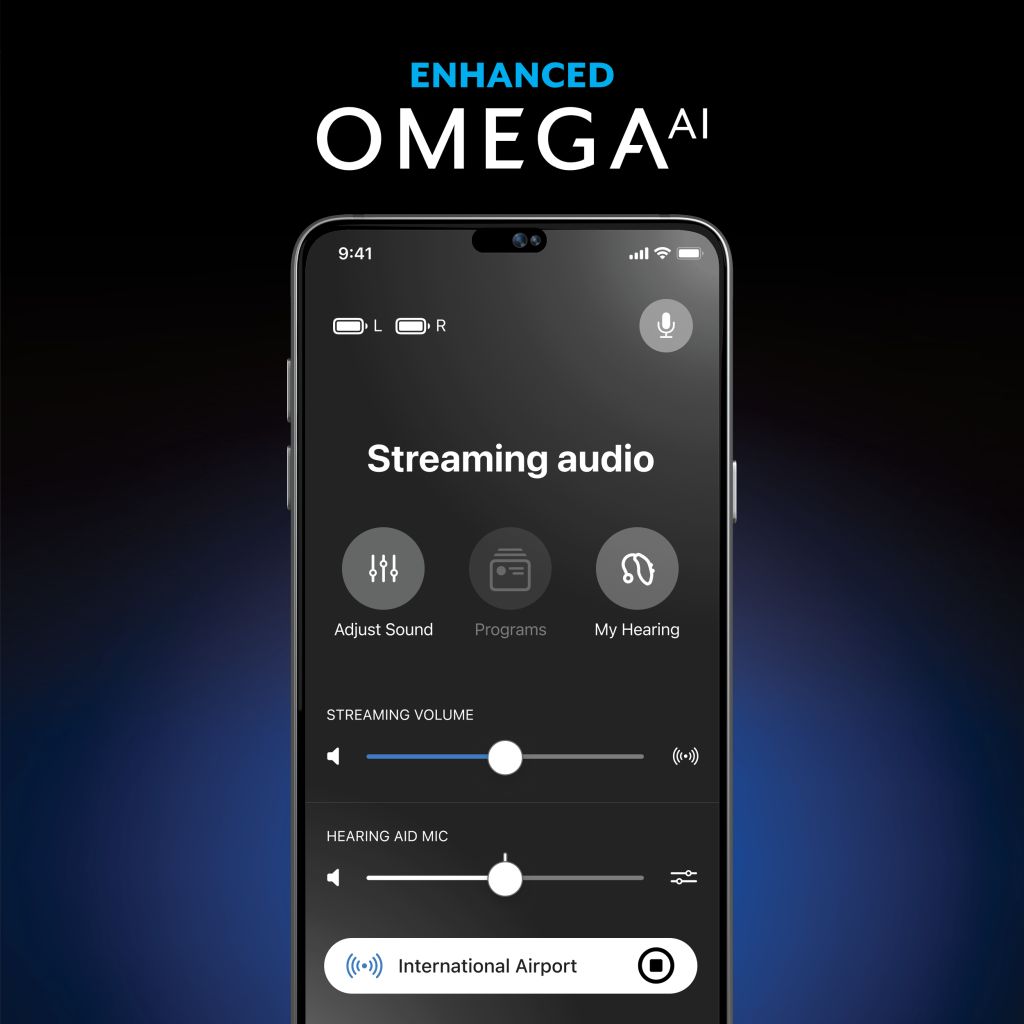 A screenshot showing the MyStarkey app streaming audio