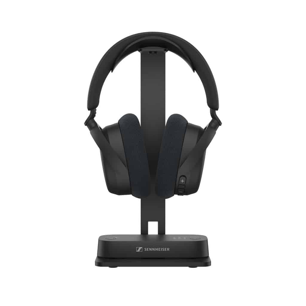 The Sennheiser RS 275 headphones on the accompanying stand