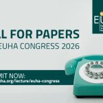 EUHA 2026 - 70th anniversary - call for papers graphic. The image in bottom right is an old rotary dial telephone