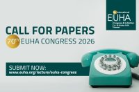 EUHA 2026 - 70th anniversary - call for papers graphic. The image in bottom right is an old rotary dial telephone